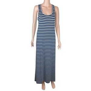 TeenBell Navy Striped Maxi Racerback Dress